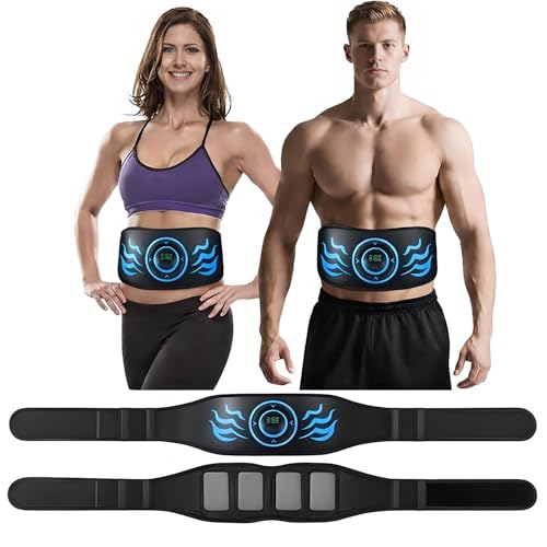 BENTENG EMS Muscle Stimulator ABS Trainer Belt Abdominal Exerciser Stimulator Abdominal Toning Belt Portable Fitness Trainer for Arm and Leg No Need Gel Pads USB Rechargeable(8 Modes 19 Levels)