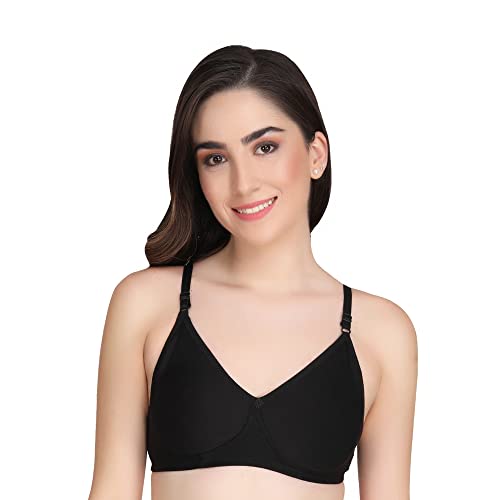 Image of Women Non Padded Bra - Made of Pure Cotton Full Coverage Non Wired Soft Cup for T-Shirt Saree Dress and for Everyday