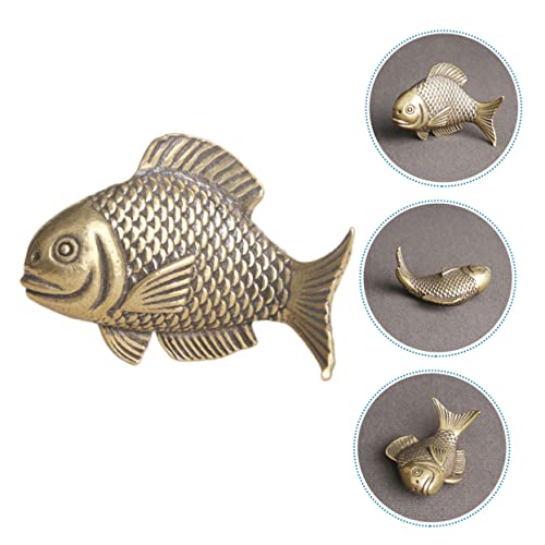 Figurine de poisson laiton PRETYZOOM poids de table statue antique - 6