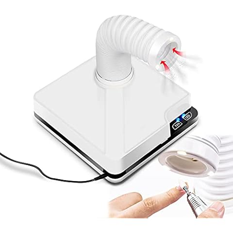 enweQVQ Solder Fume Extractor, Nail Dust Collector Filter Screen with 3 Led Lamp Beads, Strong Suction, Portable Extractor Fan for Daily Polishing Manicure Nail Patch Cover