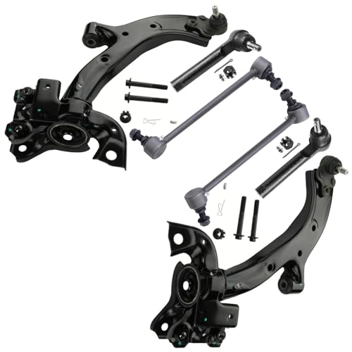 Image of Detroit Axle - 6pc Front End Suspension Kit for 2007-2012 Acura RDX, 2 Lower Control Arms with Ball Joint 2 Sway Bar Links 2 Outer Tie Rods 2008 2009 2010 2011 Replacement
