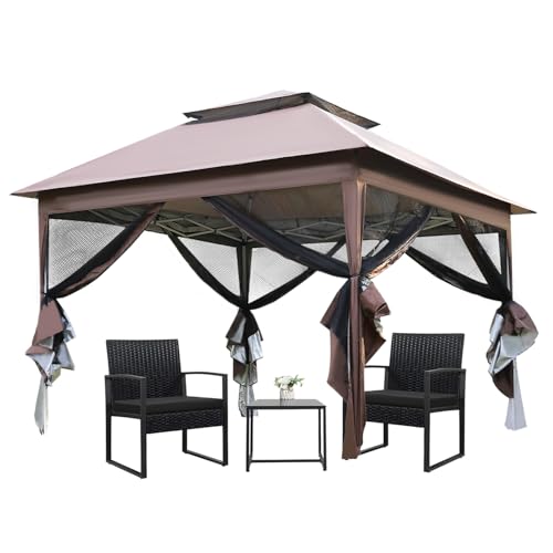 10'x10' Canopy Tent Patio Canopies with Mosquito Netting Waterproof Gazebos