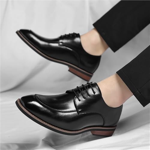 Men's Korean British Style Height Increasing Oxfords Business Casual Dress Shoes Comfortable Lightweight Trendy Genuine Leather2