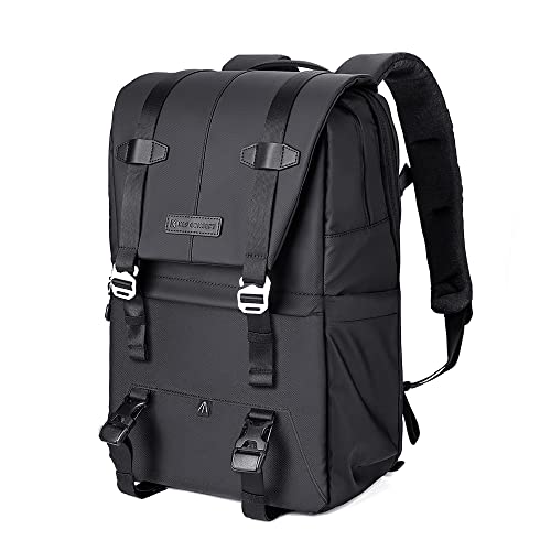 K&F CONCEPT Sac à Dos pour Appareil Photo, Beta Sac Appareil Photo Reflex avec Housse de Pluie Imperméable Inclus pour DSLR Canon Nikon Sony Olympus DJI Drone Portable 15.6'' Noir Pur Cover