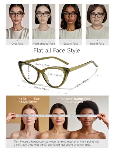 Image of Bast Sytle Oversized Cateye Blue Light Blocking Glasses Lightweight Chic Frame for Office Computer Gaming for Women