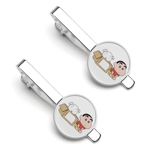 クレヨンしんちゃん シロ ネクタイピン 2枚セット メンズ ネクタイクリップ タイタック おしゃれ アクセサリー お洒落 ビジネス 紳士 スーツ用 日常仕事 冠婚葬祭 入学式 二次会 記念日 父の日 プレゼント