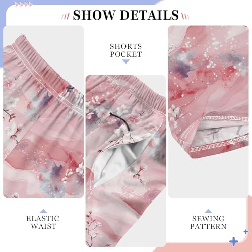 Boys' Pants Japanese Cherry Blossom Long Bottoms Jogger Pants Elastic Waist Trousers with Pockets S-XL 6