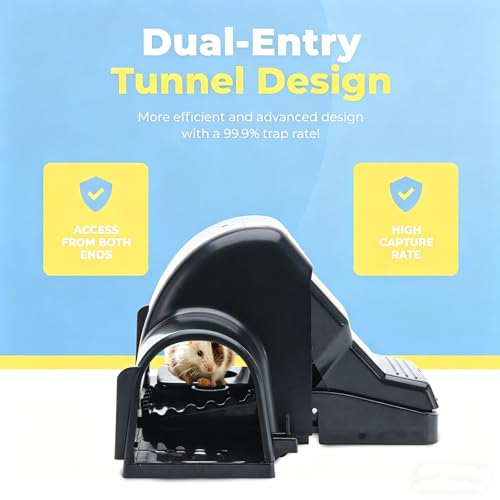 YFRENZICAL SafeSnap Professional Rat Trap, Black Plastic, Dual-Entry Design, Indoor and Outdoor Use, Pet and Child Safe Cover, 4 Pack, 99.9% Catch Rate by Yfrenzical - Image 7