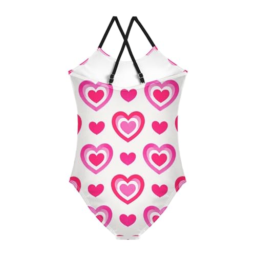Colorful Gradient Heart peachGirls Swimsuits 1 Piecing Bathing Suit Girl Girls' Swimwear trajes de ba?o para ni?a 4t2