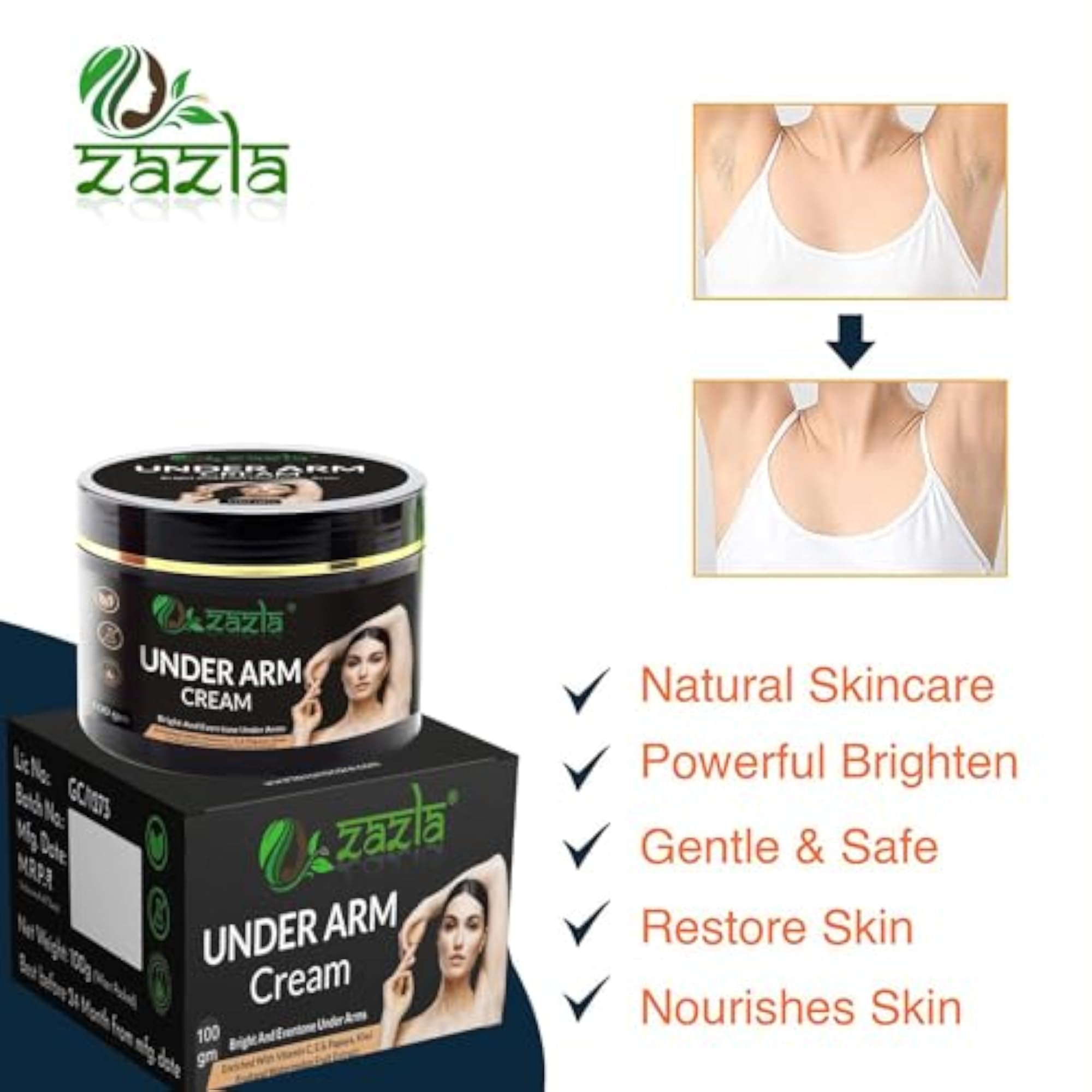 Underarm Cream, Lightens Dark Armpits, Shea Butter Infused