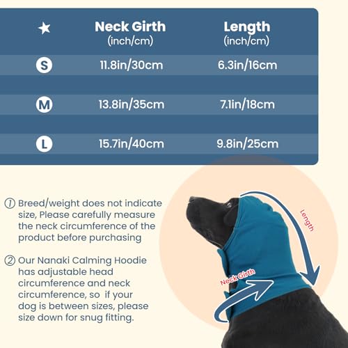 Image of Nanaki Calming Hoodie Dog Ear Covers-No Shake Hematomas Ear Wraps for Dogs, Adjustable Head Wrap Muffs Noise Cancelling Protector, Anxiety Relief, Fireworks & Grooming Bathing, 4th of July, Vet Visit