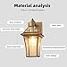 Hemali Waterproof Brass Outdoor Wall Lanterns (2-Pack) - E26 Socket & Glass Shade Exterior Wall-Mounted Lights, Rustproof Modern Sconces for Front Door, Porch, Yard & Entryway
