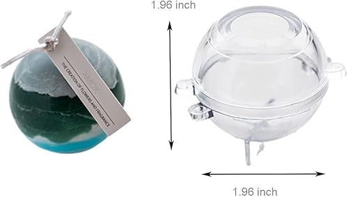 Miniatura 3 de XMOX 2 moldes de vela de acrílico en forma de bola redonda de esfera, simplicidad, modernos moldes de cera de jabón, velas de bricolaje hechas a