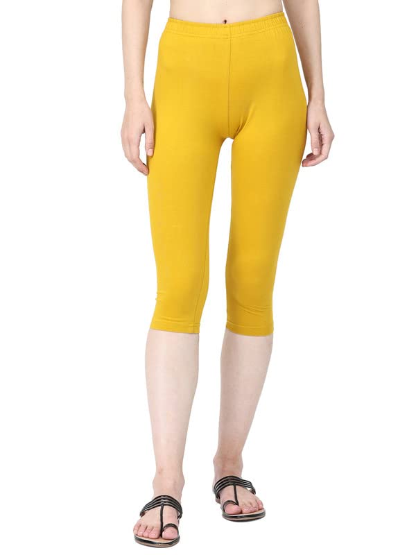 Image of Robinbosky Premium Stretchable Cotton Capri Legging for Women | Suitable for Formal wear & Casual wear | High-End Elastic Makes. The Leggings Squat Proof and Durable for Travel, Yoga, & Workout.