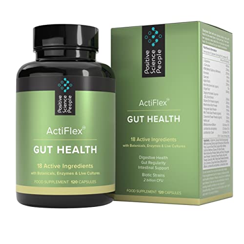 Gut Health - Digestive Enzymes, Probiotics, Prebiotics & Soothing Herbs | 18 Nutrients | Dietitian-Formulated, Nourish Award Winner, L-Glutamine, Made in England, Vegan, 30-Day Supply