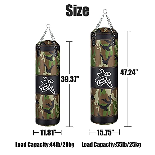 Prorobust Heavy Punching Bag For Man Women & Kids, Unfilled Boxing Bag Set With Punching Gloves, Chain, Ceiling Hook For Mma, Kickboxing, Muay Thai, Karate, Taekwondo (4Ft, Camouflage) #TOP5