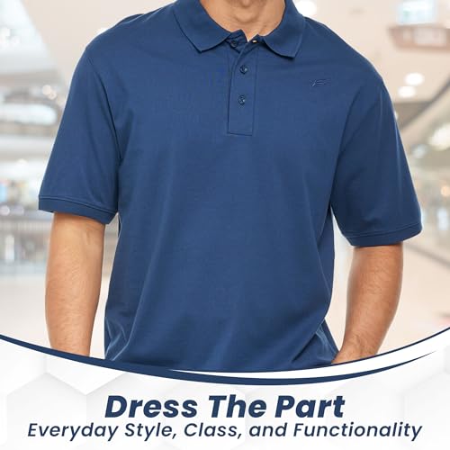 Polo BAAZ para hombre de algodón Supima con mangas al codo acanaladas miniatura 5