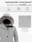 Wantdo Damski zimowy ciepły puchar płaszcz wodoodporny kurtka outdoorowa wiatroszczelna odzież wierzchnia płaszcz sztuczne futro kaptur kurtki