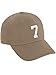 Daxton Custom Team Number Low Profile Adjustable Baseball Dad Hat Cap, Khaki Hat White 7