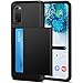 Jiunai Samsung Galaxy S20 Case, Credit Card IDs Holder Shell Wallet Case Sliding Cover Non Slip Dual Layer Shockproof Anti Scratch Hard PC Soft Rubber Cover Case for Samsung Galaxy S20 2020 Black