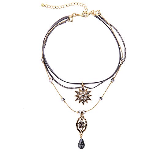 Choker Necklaces for Women, Layered Stars Pendant Necklace Jewelry