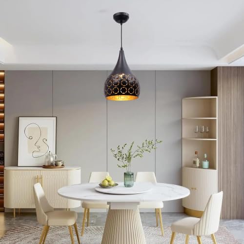 Image of GreyWings Modern Black Dome Laser Cut Hanging Pendant Light for Ceiling - Aluminium, Drop, Antique Decor,(Bulb is not Included) Big Pack of 4
