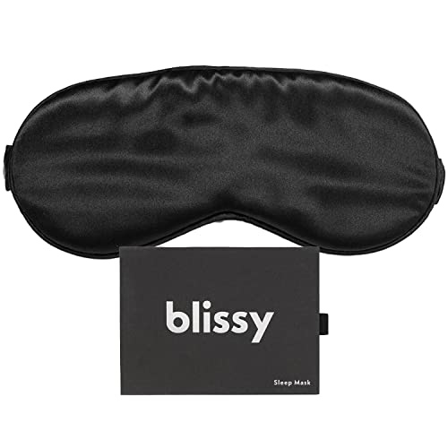 Blissy Silk Sleep Mask - Silk Eye Sleeping Mask For Women & Men For Total Blackout - Silk Eye Mask - 100% Pure Mulberry Silk, 22 Momme 6A Fibers - Blindfold Satin Sleep Mask Side Sleeper Eye Cover #TOP5