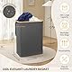 NOSTHEART 160L Wäschekorb mit Deckel, 3 Fächer Wäschesammler mit Seitengriffen aus Bambus, Faltbar Laundry Basket Wäschesack Wäschetruhe Wäschetonne für die Familie Kleidung, XXL