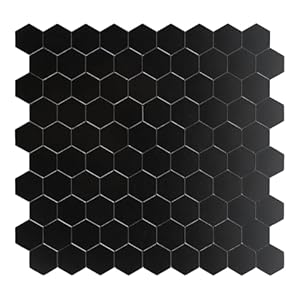 Homeart Sechseck Metall Mosaikfliesen, 6 Matten, Schwarz