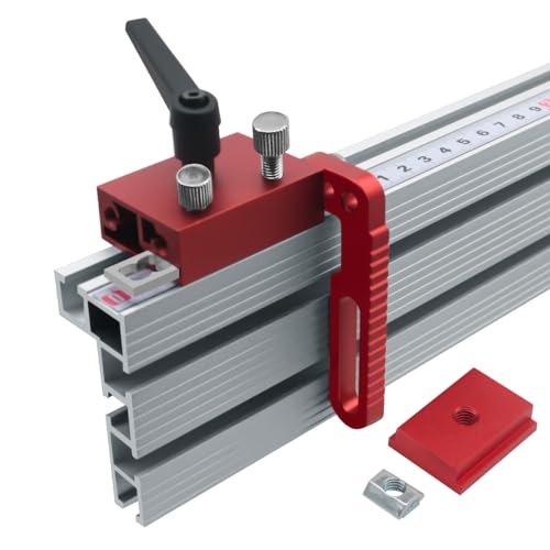 3DTengkit Butée de limite en T en alliage d'aluminium de type 75, arrêt de rail à onglet, localisateur fixe en T pour le travail du bois, outils de bricolage (Rouge)