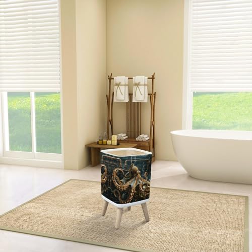 Caneca de basura rectangular con tapa de plástico miniatura 3