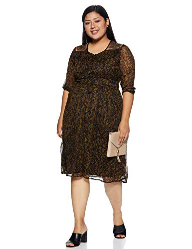 Image of pluss Women's Synthetic A-Line Maxi Dress