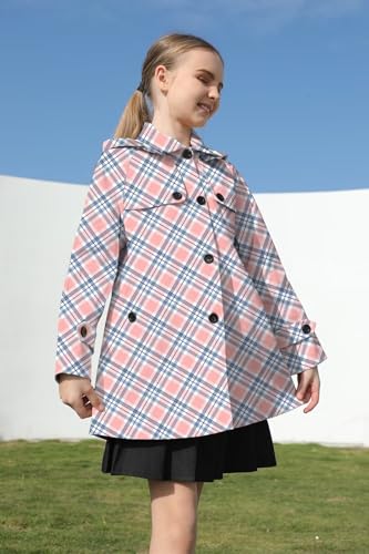 Image of Cromoncent Girl's Rain Jackets Waterproof Hoodie Trench Coat Cute Dress Coat Outerwear, 3-12 Years