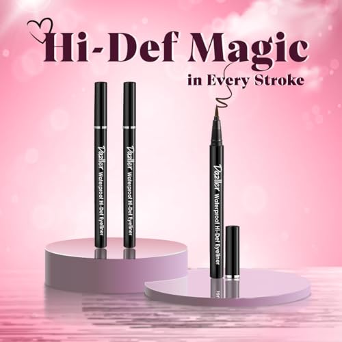 Image of DAZLLER Hi-Def Matte Eyeliner (Combo Pack), 1.1G, Black + Brown, Smudge-Proof, Waterproof, Long-Lasting, Quick-Dry, Lightweight, Velvet Look, Stick
