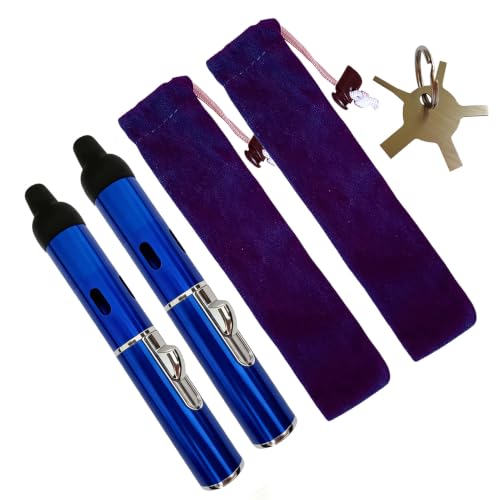 Torch Lighter Long Lighters Refillable Torch Adjustable Windproof Gas Lighters(Gas Not Included) (2 Pack Blue)