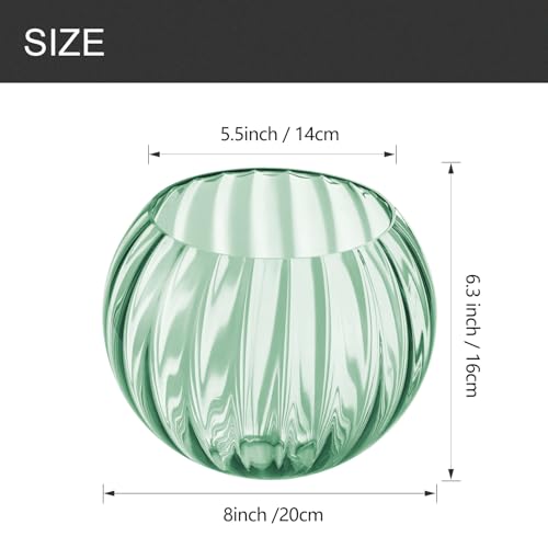 Image of Clear Glass Shade,Replacement Globe & Cover for Lighting Fixture, 8 inch Diameter, Replacement with 1.65 Inch Fitter for Wall Lamps Chandeliers or Ceiling Light (2, 8Inch - Green Glass)