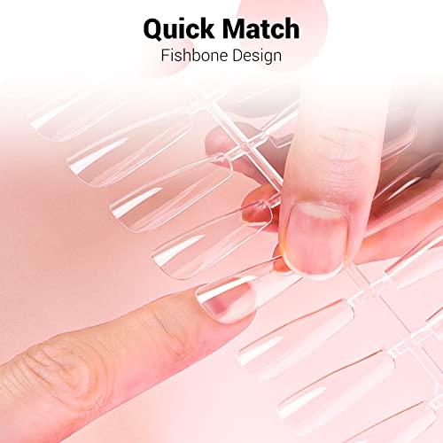 Nail Dryer With Almond Clear Nail Tips 300Pcs #TOP2