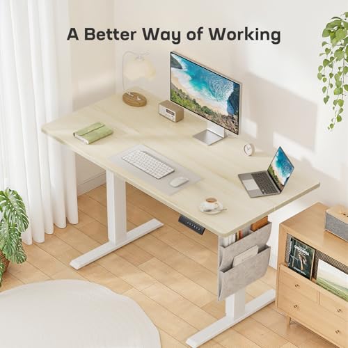 Marsail 40x24 Electric Standing Desk - Adjustable Height Computer Desk with Memory Presets, Storage Bag & Cable Management for Home Office & Gaming Workstations image 3
