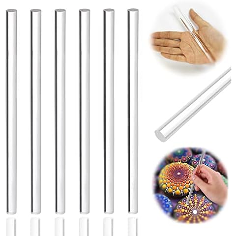 6 Pack Acrylic Dowel Rods,12"/30cm Acrylic Round Rod Cake Dowels,Clear Plastic ​Cylinder Rods for Cake Toppers,Candy,DIY Crafts,Dessert,Wedding Cover
