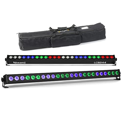 BeamZ LCB244 LED Stage Light Bar (Pair) Wall Wash Uplighter Kit with Padded Bag