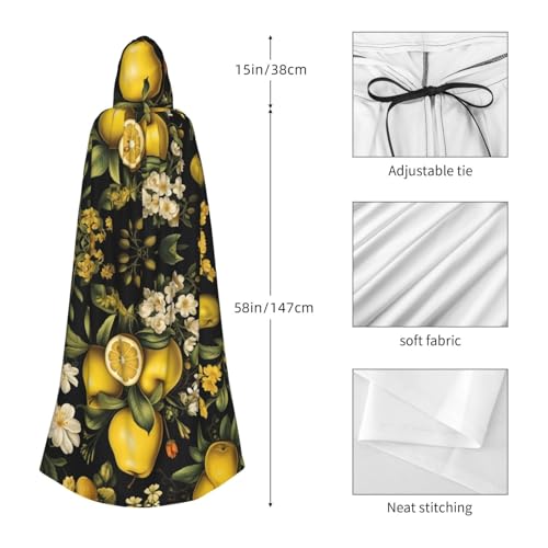 Chaqueta larga con capucha y estampado de pomelo llamativo 5