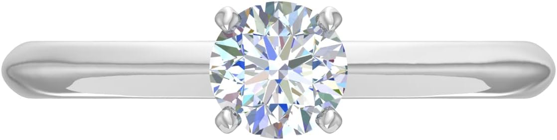 0.38 Carat Prong Set Solitaire Diamond Engagement Ring Band in 14K Gold