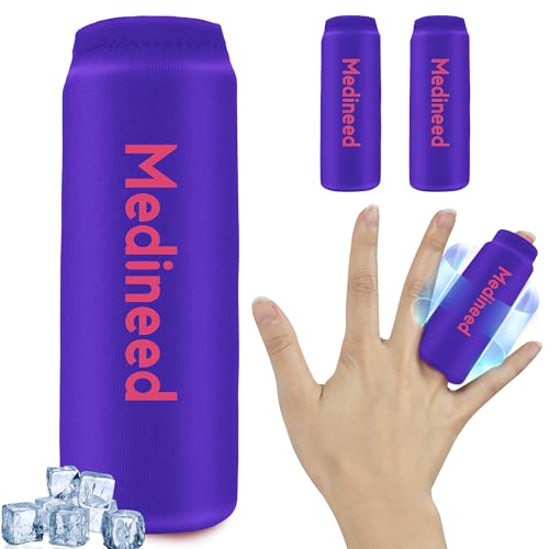 Image of 2PCS Finger Sleeves Gel Ice Pack, Lasting Cold Compress Freeze Sleeve, Reusable Finger Brace Ice Packs for Injuries, Arthritis, Tendonitis, Gout, Sprains, Middle Protectors(Purple)