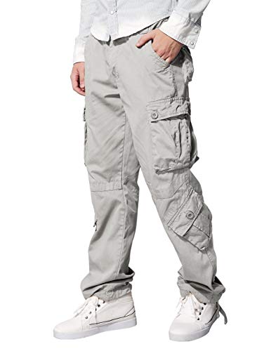 Image of Match Men's Wild Retro Multi-Pockets Utility Casual Cotton Cargo Trousers #3357