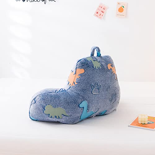 Ntbed Glow In The Dark Reading Pillow Flannel Bed Wedge Backrest With Arms,Dinosaur Couch Tv Relax Bed Rest Pillow Back Support Cushion For Kids Teens Boys Girls,Dinosaur Orange #TOP4
