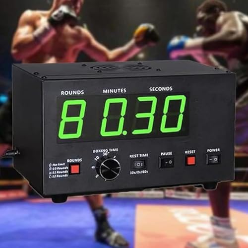 Temporizador profesional para boxeo y artes marciales CHEFFS Classic con pantalla LED, tiempo de entrenamiento seleccionable y repeticiones cíclicas, temporizador ajustable para Muay Thai/MMA/Kickboxing (Rojo) miniatura 2