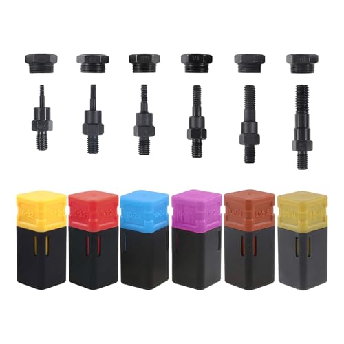 Vdaxvme Hand Rivet Nut Tool Kit Blind Riveter with 6Pcs Riveting Tools and Nose Pieces Drill Adapter Tool Riveting Manual Threaded Riveter Inserts Metal License Plate Threads for Car