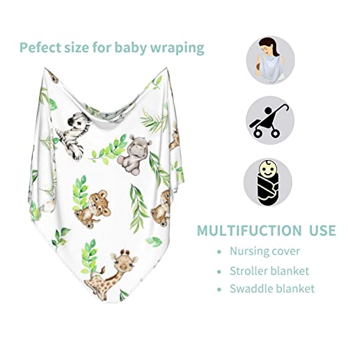 Soft Baby Swaddles Wrap Stretchy Newborn Swaddling Sleep Sack Hat Set Cartoon Animal Nursery Receiving Swaddle Blanket For New Born Boy Girl For 0-3-6 Months Infant #TOP4