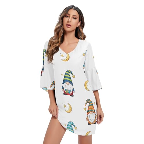 Robe d'été en mousseline blanche femme vêtement de plage chic col V fluide