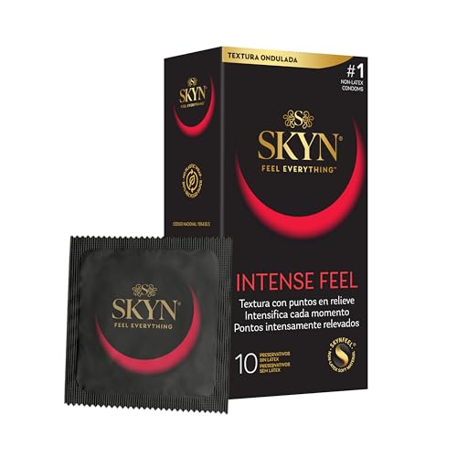 SKYN Intense Feel – Preservativos sin látex de poliisopreno, ultrafinos y estimulantes, 10 unidades